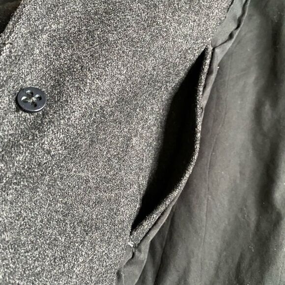 J. Crew Wool Coat Jacket Gray Button Front Lined Mens Size Large Professional - Picture 9 of 11